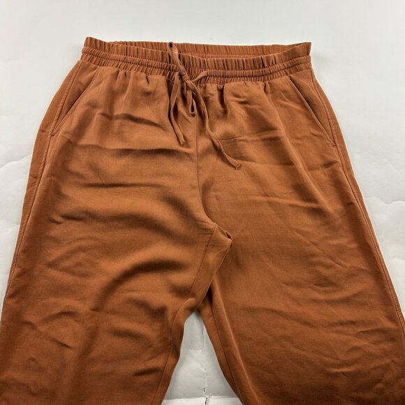 H&M Clay Brown Soft Tencel Relaxed Leg Capri Pant M - Picture 2 of 7